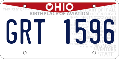 OH license plate GRT1596