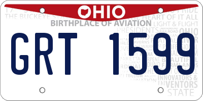 OH license plate GRT1599