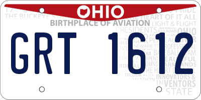 OH license plate GRT1612