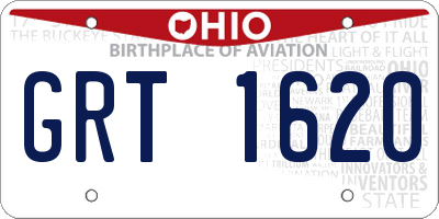 OH license plate GRT1620