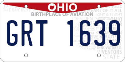 OH license plate GRT1639