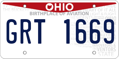 OH license plate GRT1669