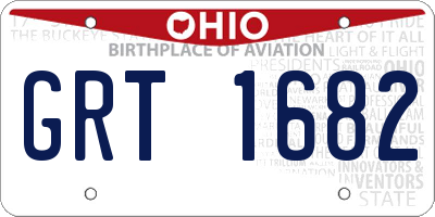 OH license plate GRT1682