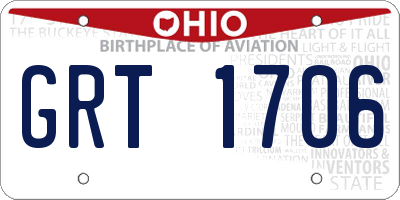 OH license plate GRT1706