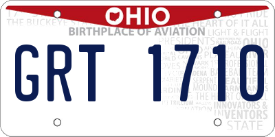 OH license plate GRT1710