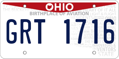 OH license plate GRT1716