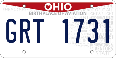 OH license plate GRT1731