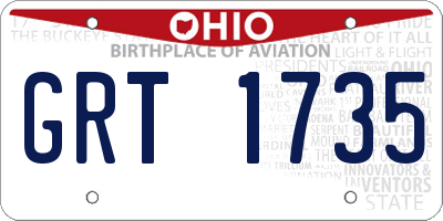 OH license plate GRT1735