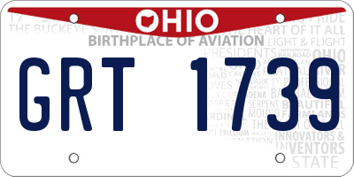 OH license plate GRT1739