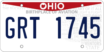OH license plate GRT1745