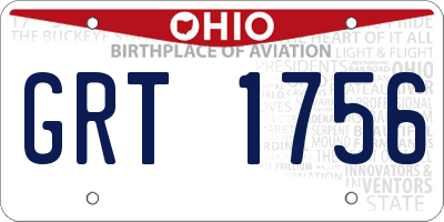 OH license plate GRT1756