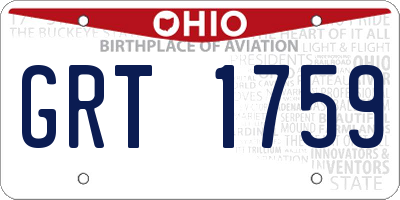OH license plate GRT1759