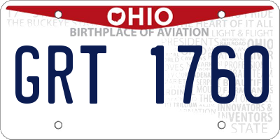 OH license plate GRT1760