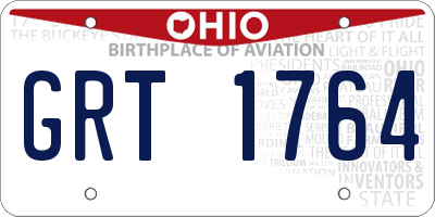 OH license plate GRT1764