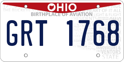 OH license plate GRT1768