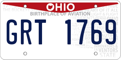 OH license plate GRT1769