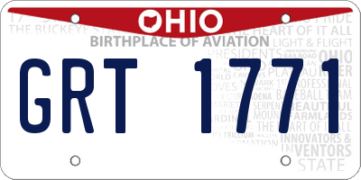 OH license plate GRT1771