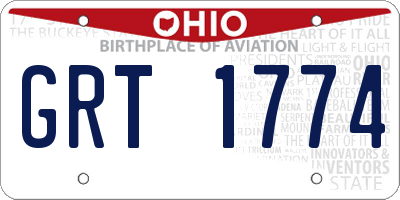 OH license plate GRT1774