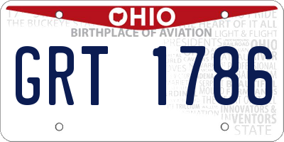 OH license plate GRT1786