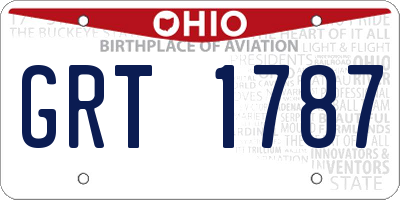 OH license plate GRT1787