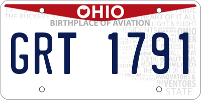 OH license plate GRT1791