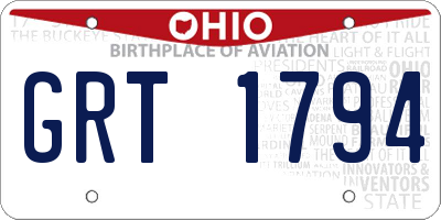 OH license plate GRT1794
