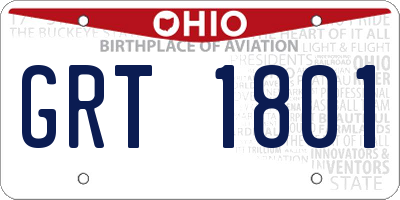 OH license plate GRT1801
