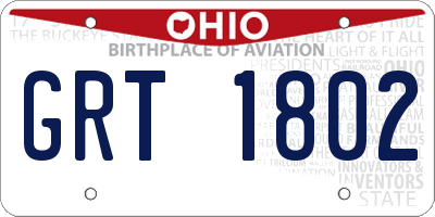 OH license plate GRT1802