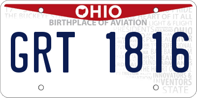OH license plate GRT1816