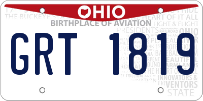 OH license plate GRT1819
