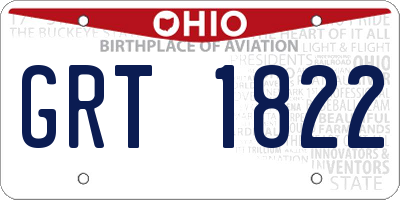 OH license plate GRT1822