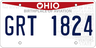 OH license plate GRT1824