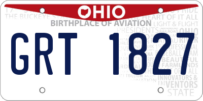 OH license plate GRT1827