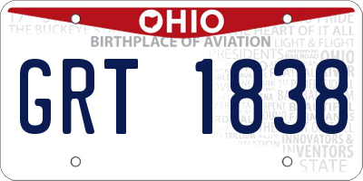 OH license plate GRT1838