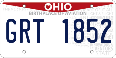 OH license plate GRT1852