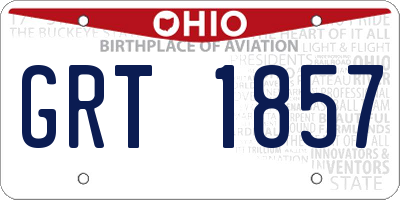 OH license plate GRT1857