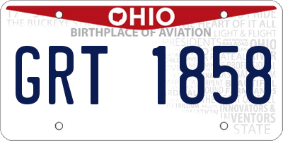 OH license plate GRT1858