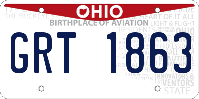 OH license plate GRT1863