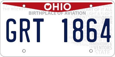 OH license plate GRT1864
