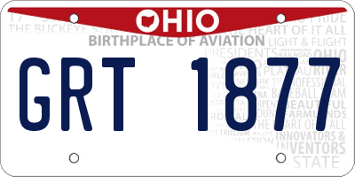 OH license plate GRT1877