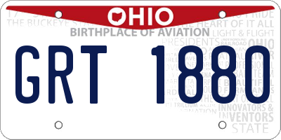 OH license plate GRT1880