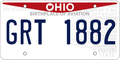 OH license plate GRT1882