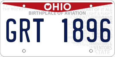 OH license plate GRT1896