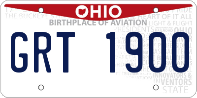 OH license plate GRT1900