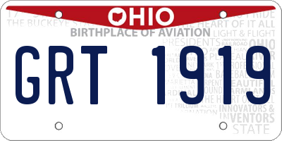 OH license plate GRT1919