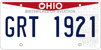 OH license plate GRT1921