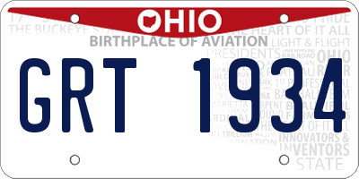 OH license plate GRT1934