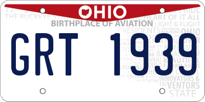 OH license plate GRT1939