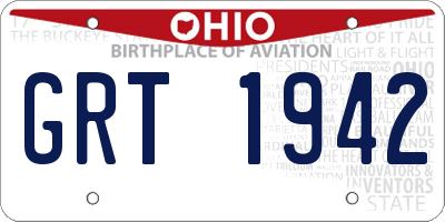 OH license plate GRT1942