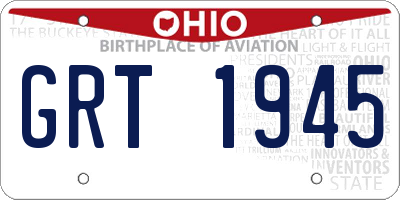 OH license plate GRT1945